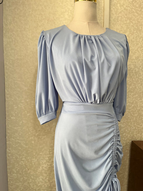 Round Neck Side Runched Dress